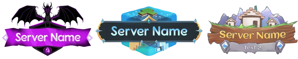 Examples of Minecraft server logo templates