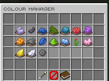 Colour manager showing built-in and custom colour options