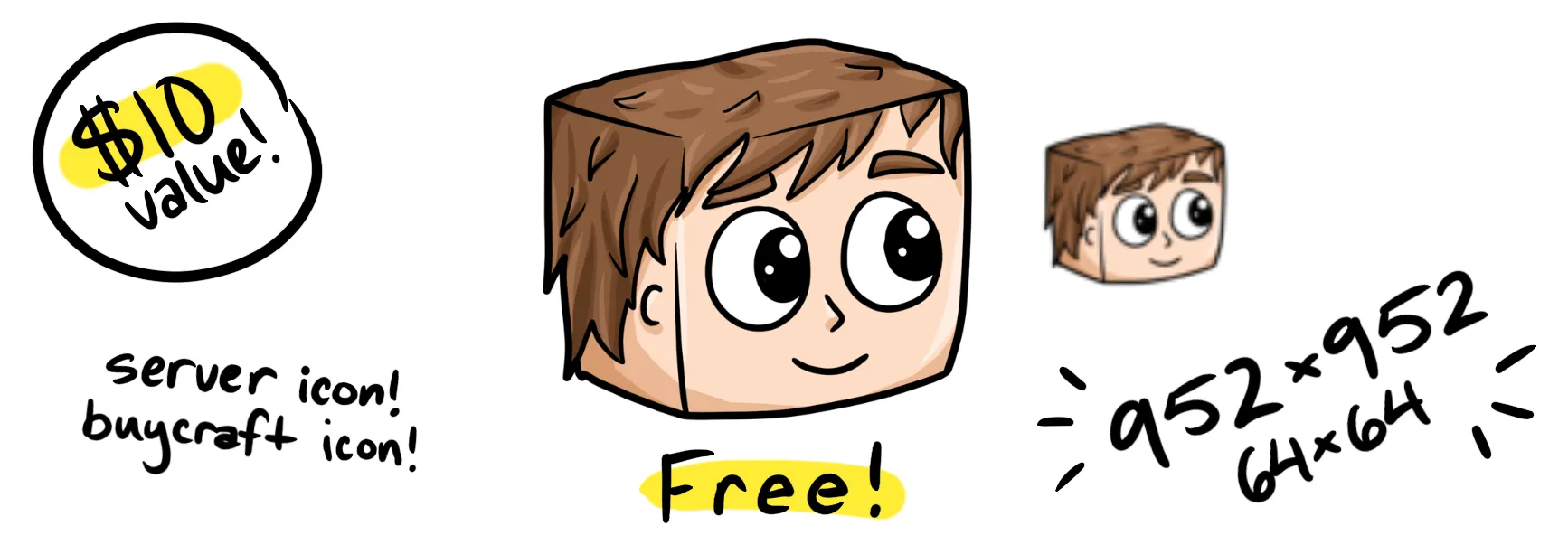 FREE Hand-Drawn Character Server Icon | BuiltByBit
