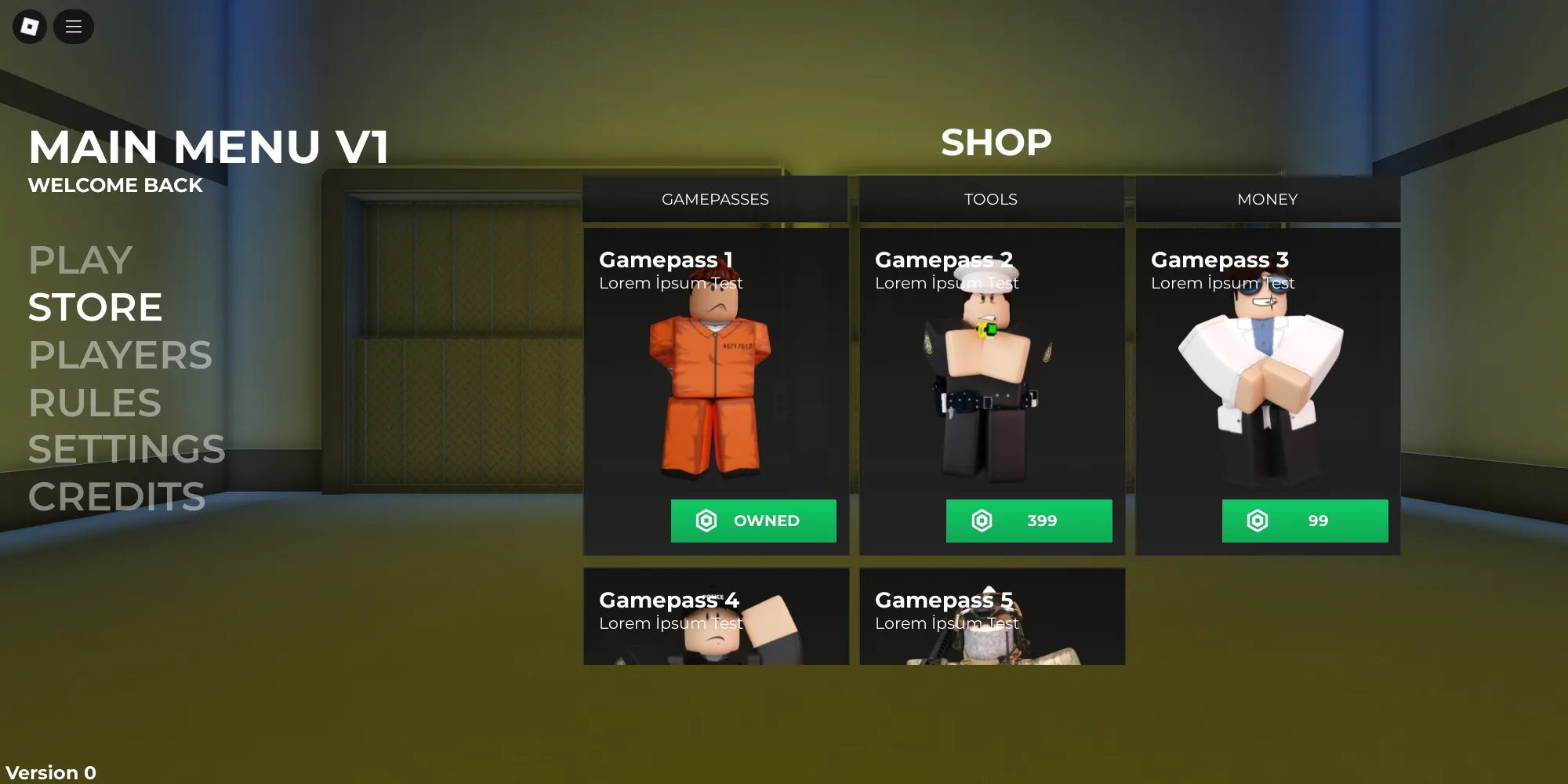UXR Main Menu v1 | BuiltByBit