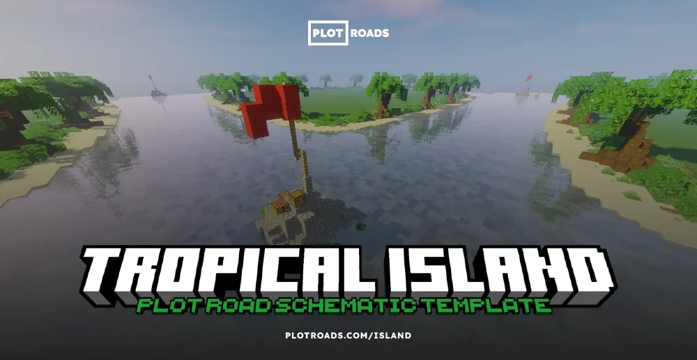 Tropical Island Plot Road Schematic Template