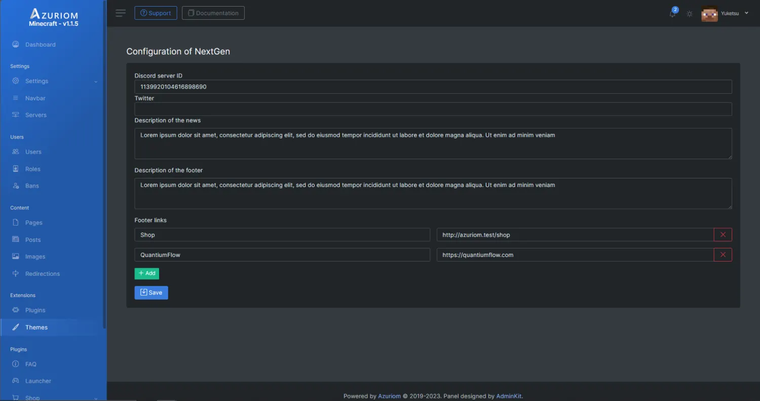 AZURIOM - NextGen Theme | BuiltByBit