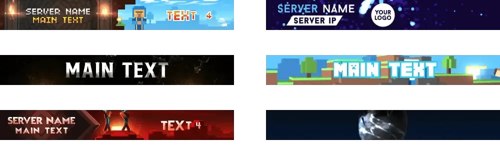 Animated Minecraft server banner template examples