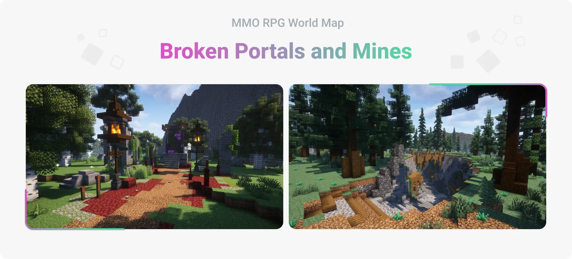 MMO RPG World Map - Broken Portals and Mines