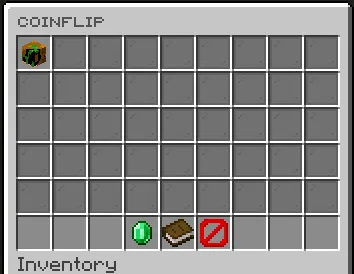 FoCoinflip main GUI with active player coinflips and the player's stats item