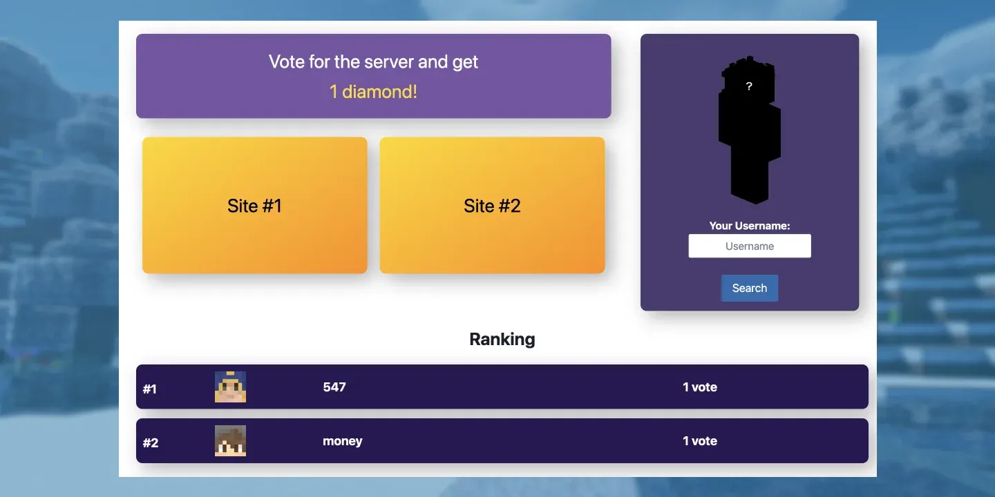 Minecraft Voting Leaderboard Website | BuiltByBit