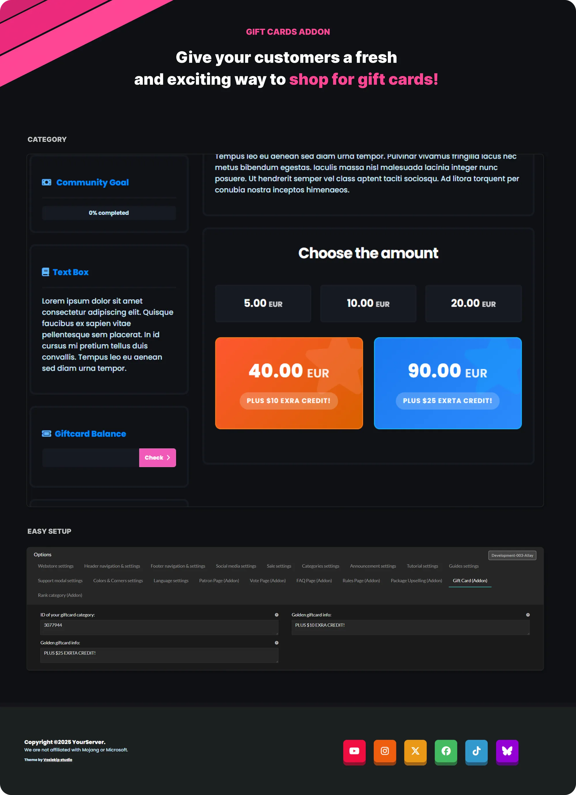 Cube theme | Gift cards page Addon | BuiltByBit