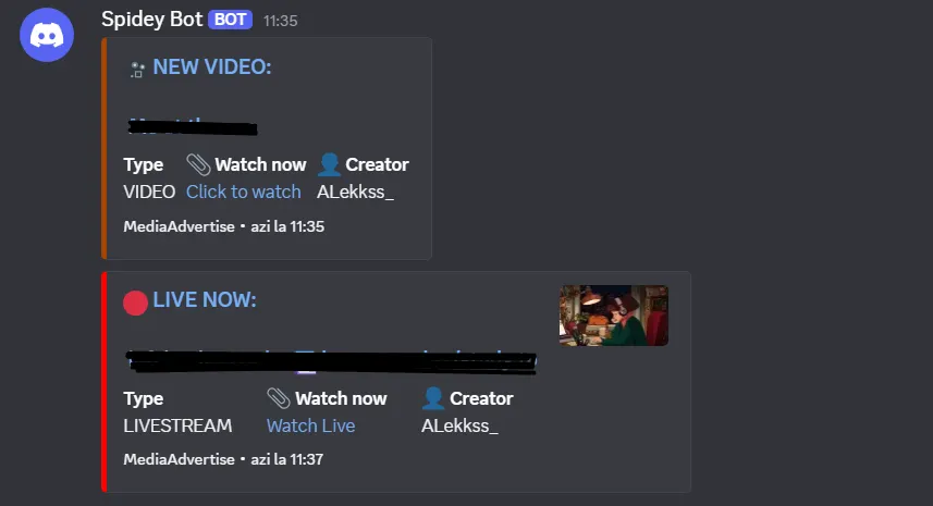 Discord webhook integration