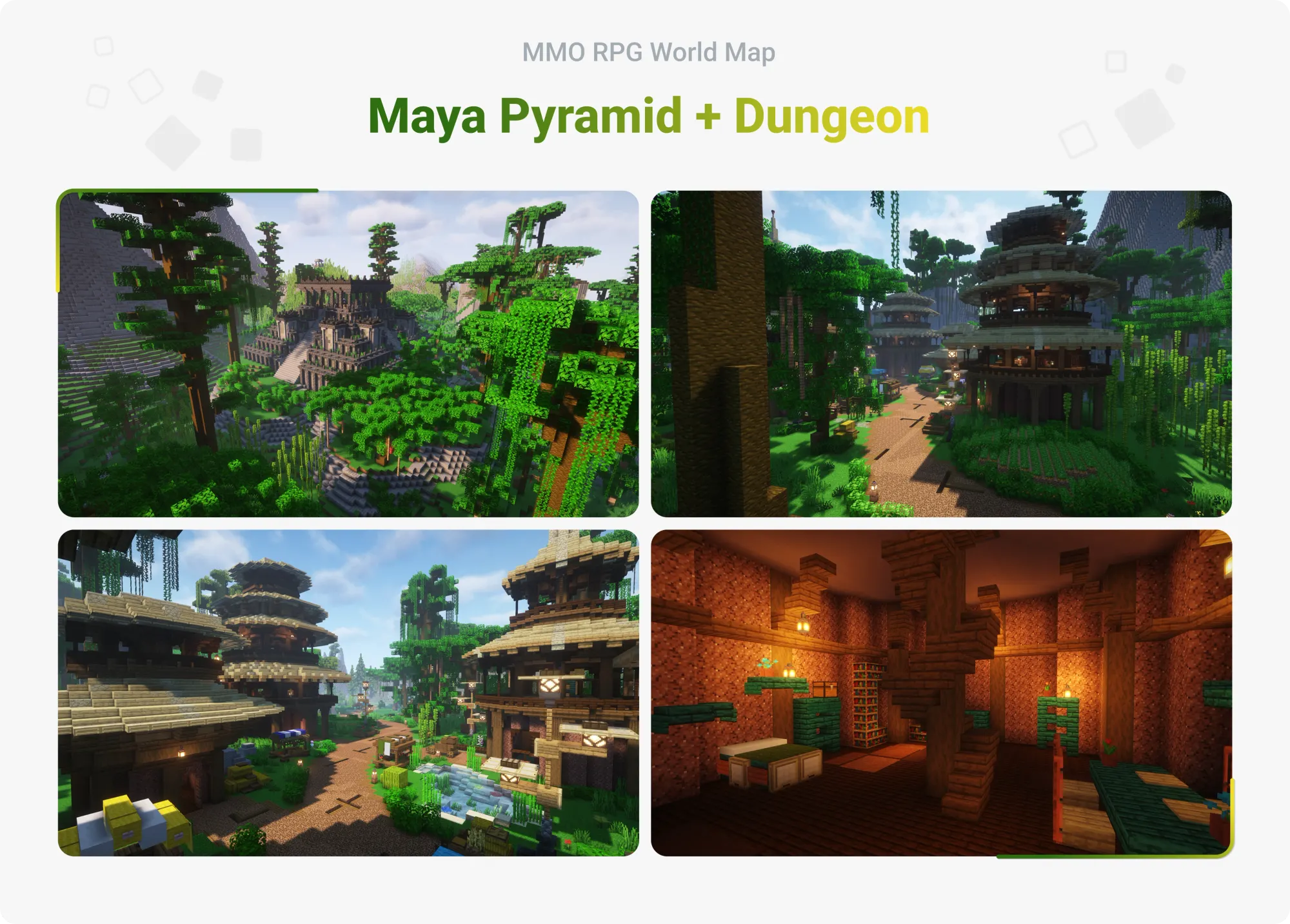 MMO RPG World Map - Maya Pyramide + Dungeon