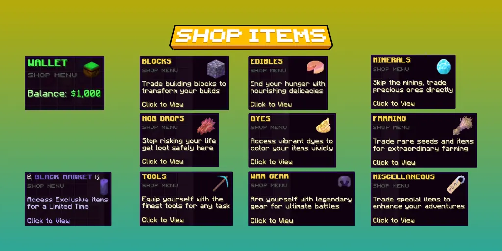 Premium Shop GUI Plus Configuration | BuiltByBit